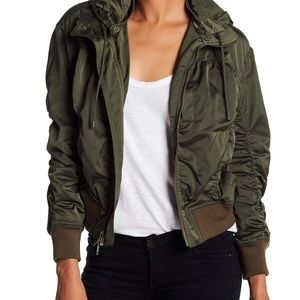 vince ruched bomber jacket